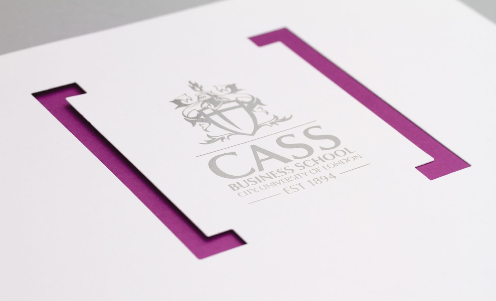 Cass Business School brochure cover close up