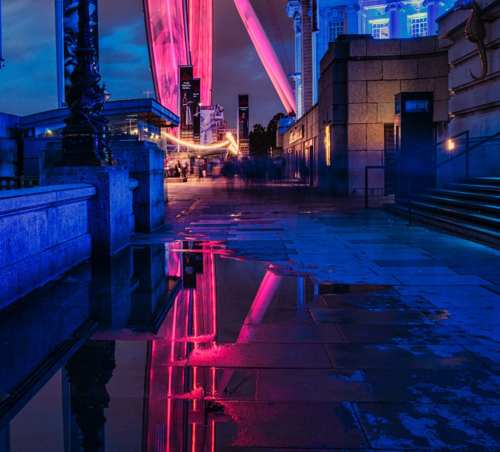 London at night, neon lights