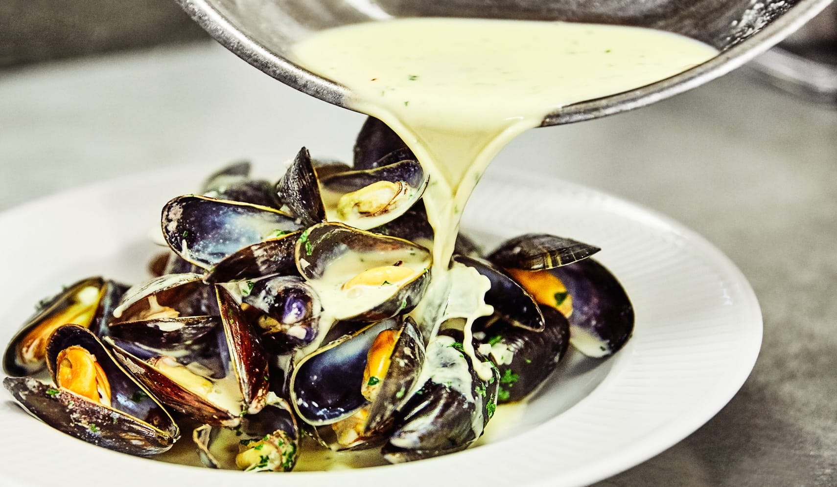 Côte, mussels with cream sauce