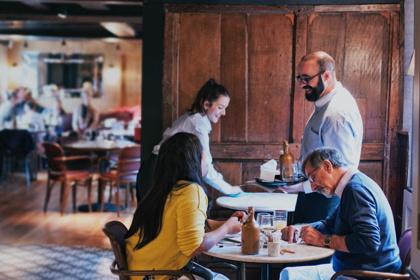 Côte, staff and customers laughing