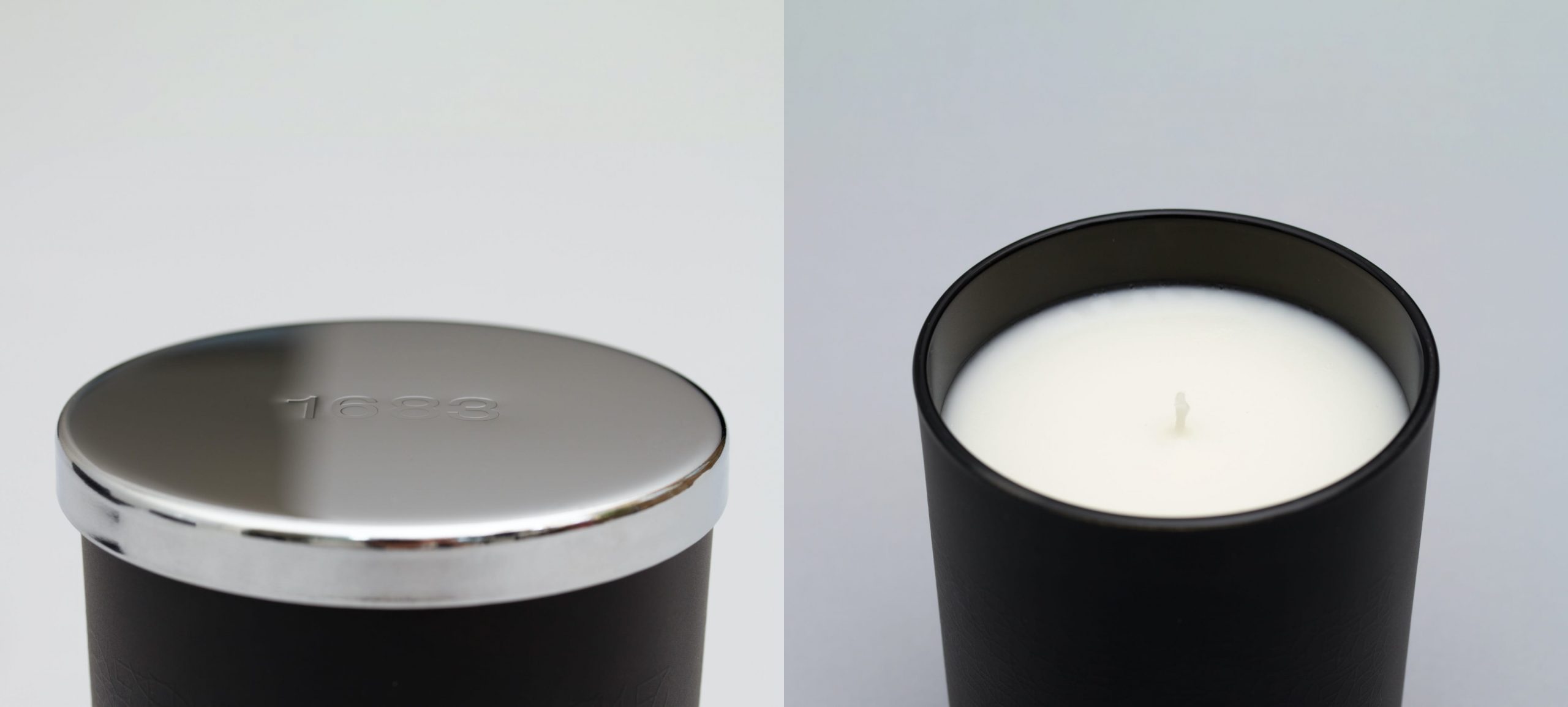 Gaggenau scented candle, top and uncovered