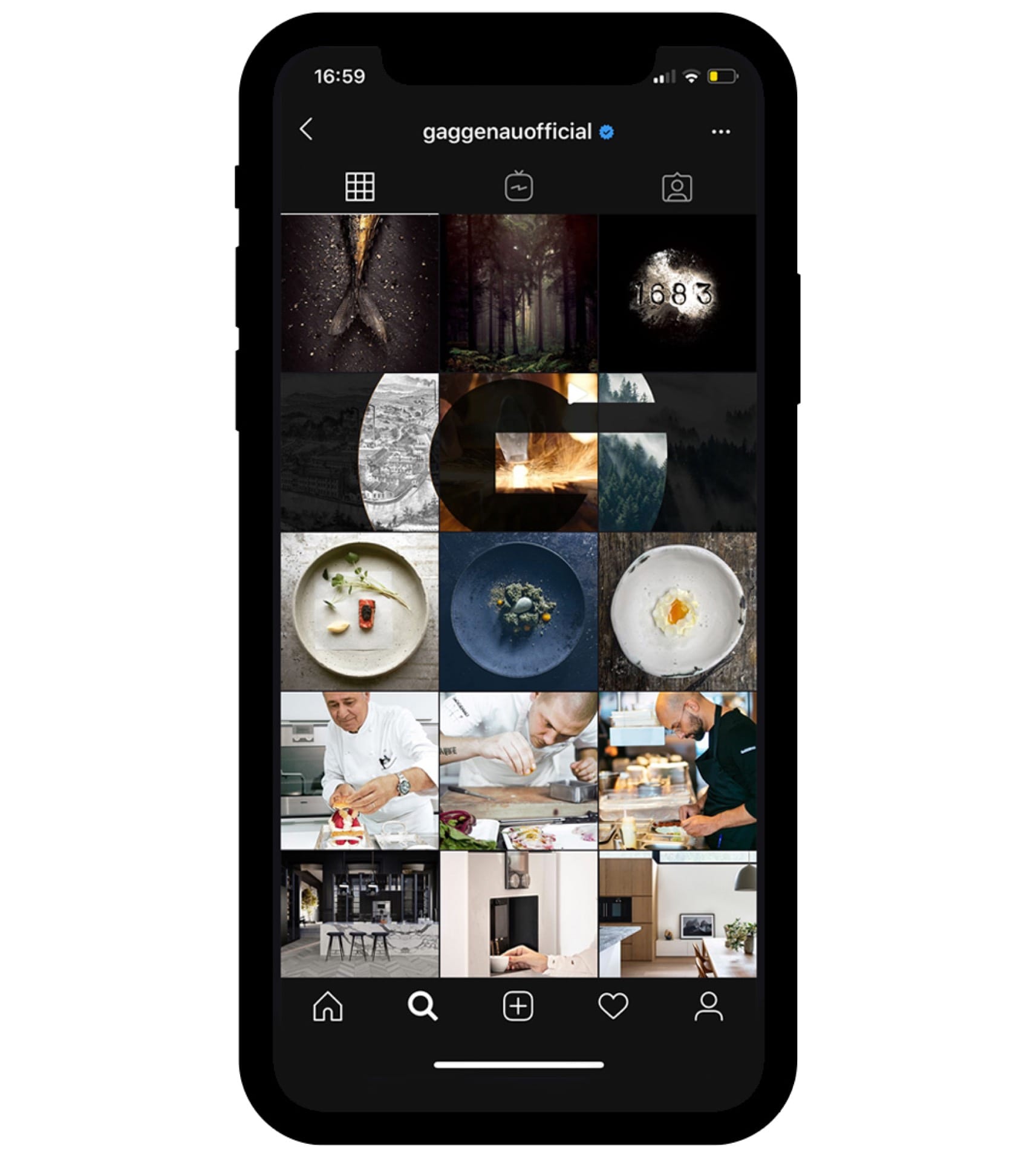 Gaggenau social posts on a mobile phone