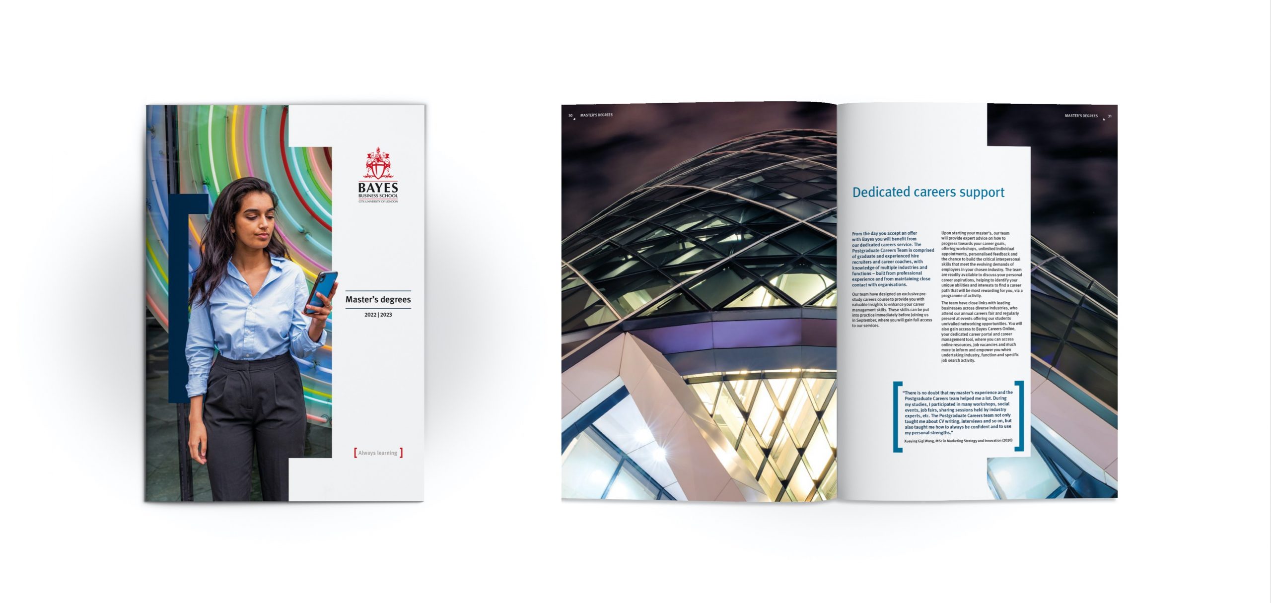 Bayes Business School, Master's Degrees brochure