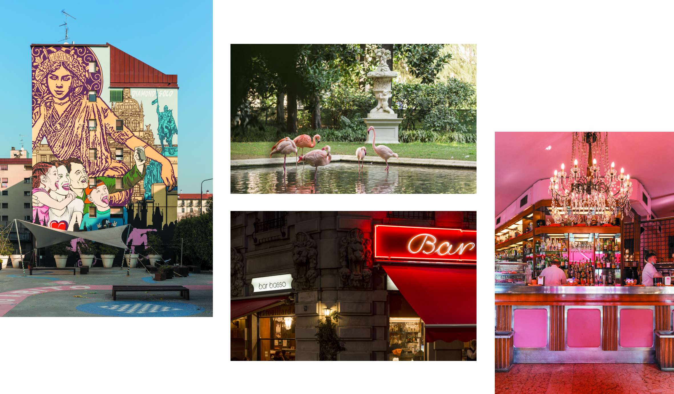 Collage of images from around Milan that are featured in the Little Black Book of Milan